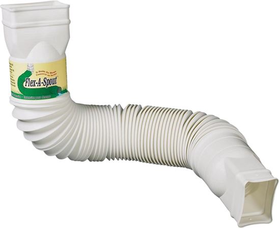 Amerimax Flex-A-Spout 85510 Downspout Extension, 22 to 55 in L Extended, Vinyl, White