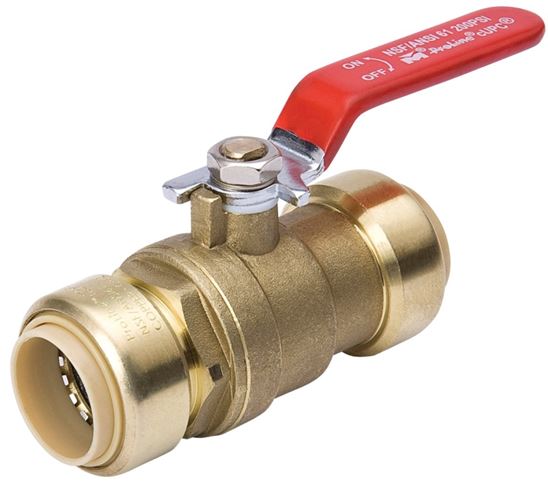 B & K 107-063HC Ball Valve, 1/2 in Connection, Push-Fit, 200 psi Pressure, Manual Actuator, Brass Body