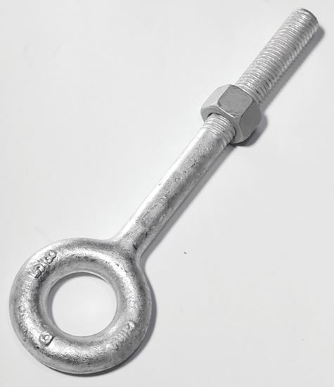 BARON 24-1/2X6 Eye Bolt, 1/2 in Thread, 3 in L Thread, 1 in ID x 2 in OD Dia Eye, 6 in L Shank, 2200 lb Working Load