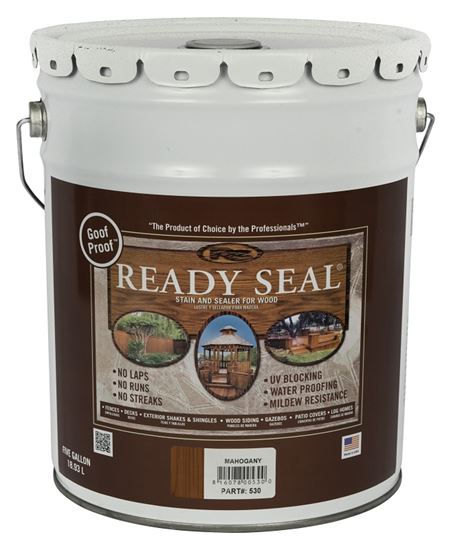 Ready Seal 530 Stain and Sealer, Mahogany, 5 gal, Pail