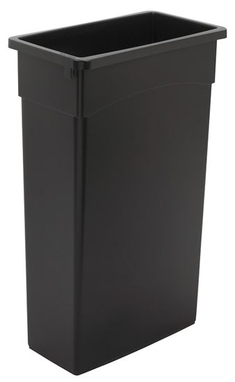 Continental Commercial 8322BK Trash Receptacle, 23 gal, Plastic, Black