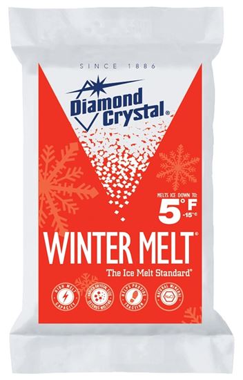 Cargill Diamond Crystal Winter Melt 100012604 Ice Melter Salt, Crystalline Solid, White, 25 lb Bag