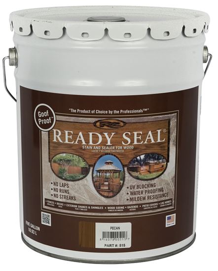 Ready Seal 515 Stain and Sealer, Pecan, 5 gal, Pail