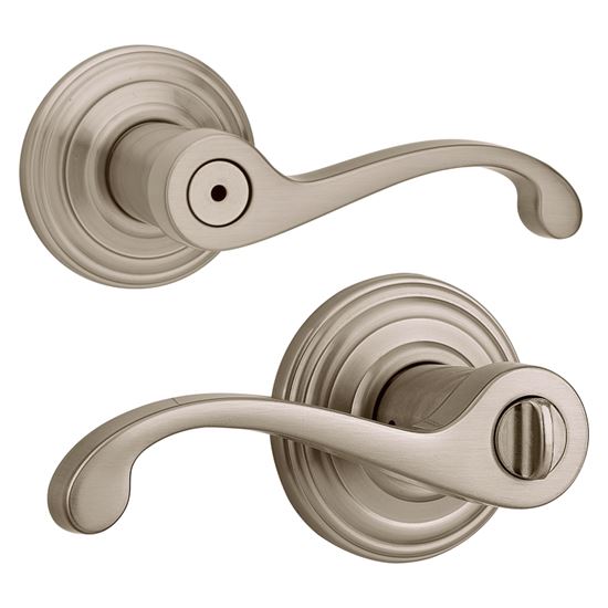 Kwikset Signature Series 730CHL 15 RCLRCSBX Privacy Lever, Thumbturn Lock, Satin Nickel, Knob Handle, Zinc, Residential