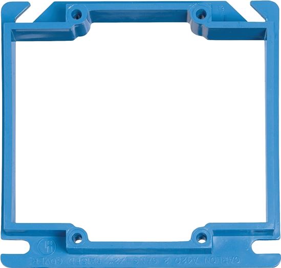 Carlon A420RR Electrical Box Cover, 4 in L, 4 in W, Square, PVC, Blue