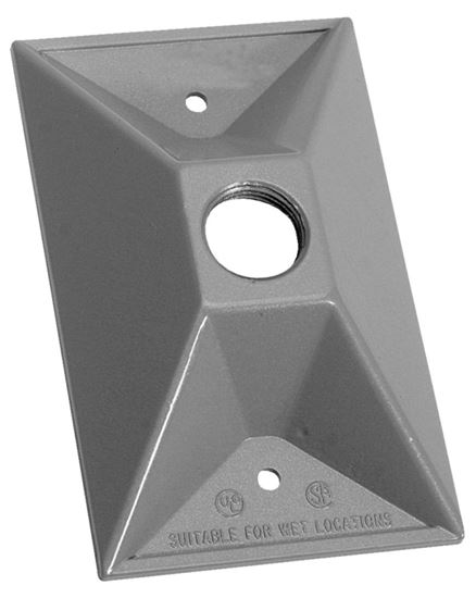 BWF RC-1V Lampholder Cover, 4-1/2 in L, 2-7/8 in W, Rectangular, Metal, Gray, Powder-Coated