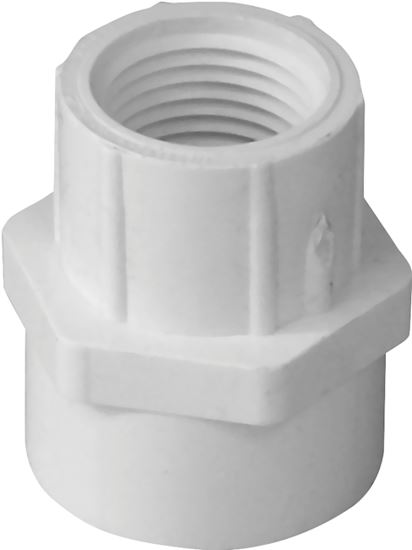 IPEX 435990 Pipe Adapter, 3/4 x 1 in, Slip x FPT, PVC, White, SCH 40 Schedule, 450 psi Pressure