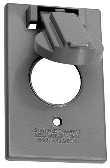 BWF FC-71V Weatherproof Cover, Rectangular, 1 -Gang, Metal, Gray, Powder-Coated