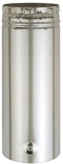 AmeriVent 4E12A Type B Gas Vent Pipe, 4 in OD, 12 in L, Galvanized Steel