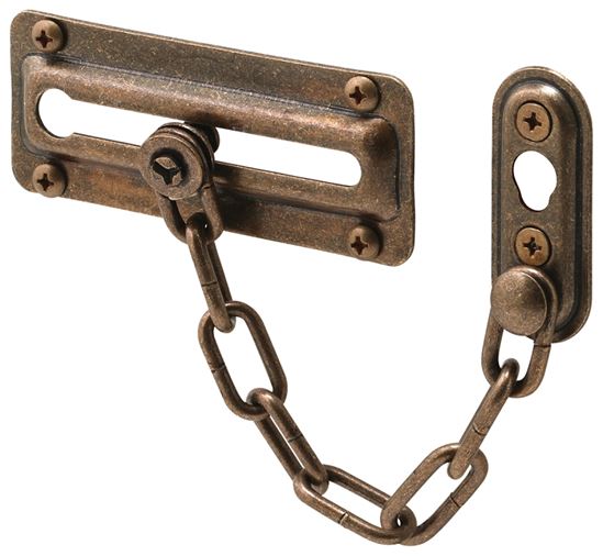 Defender Security U-10533 Chain Door Guard, Steel, Antique Brass