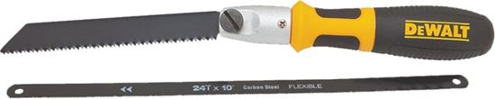 DeWALT DWHT20542 Handsaw, 6 in Reciprocal, 12/10 in Hack in L Blade, 24 TPI, Steel Blade, Cushion-Grip Handle