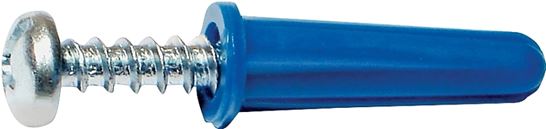 Midwest Fastener 10413 Conical Anchor with Screw, #14-16 Thread, 1-1/2 in L, Plastic