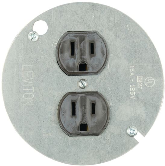 Leviton 250-01228-000 Duplex Receptacle, 2 -Pole, 15 A, 125 V, Side Wiring, NEMA: 5-15R, Brown