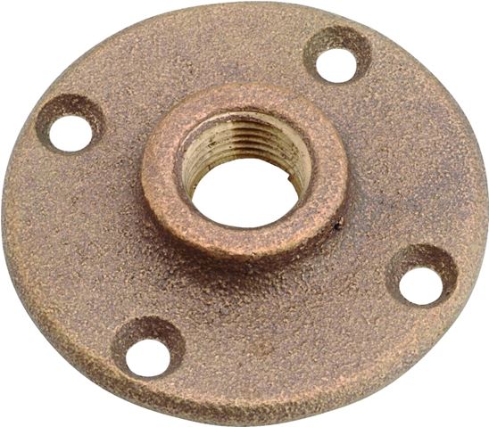 Anderson Metals 38151-12 Floor Pipe Flange, 3/4 in, 4-Bolt Hole, Brass