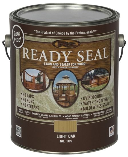 Ready Seal 105 Stain and Sealer, Light Oak, 1 gal, Can, Pack of 4