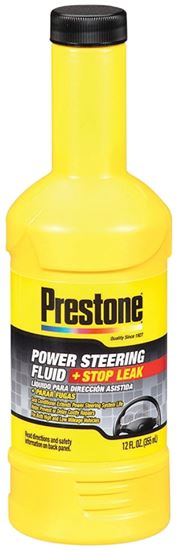 Prestone AS-262 Power Steering Fluid with Stop Leak Clear Amber, 12 oz Bottle