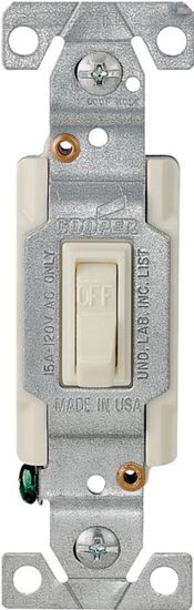 Eaton Wiring Devices 1301-7V10 Toggle Switch, 15 A, 120 V, Polycarbonate Housing Material, Ivory