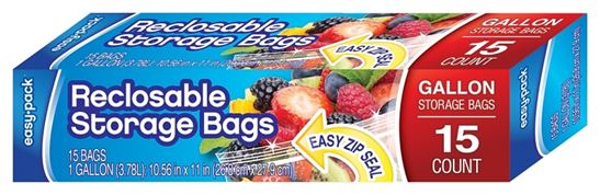 Easy Pack 1305 Storage Bag, 1 gal Capacity, Pack of 6