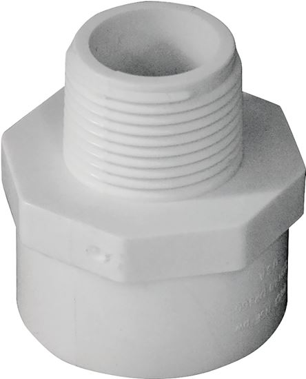 IPEX 435616 Reducing Pipe Adapter, 1 x 3/4 in, Slip x MPT, PVC, White, SCH 40 Schedule, 450 psi Pressure