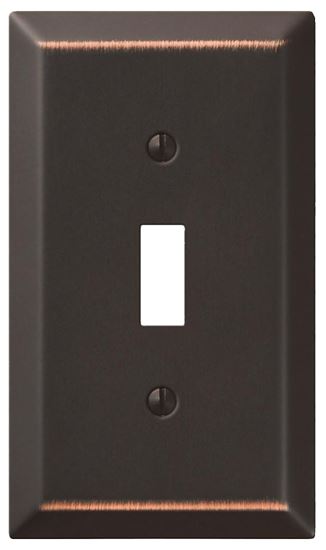 AmerTac 163TDB Wallplate, 4-15/16 in L, 2-7/8 in W, 1 -Gang, Steel, Aged Bronze, Pack of 6