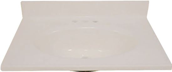 Foremost BS-2237 Vanity Top, 37 in OAL, 22 in OAW, Marble, Bone, Countertop Edge