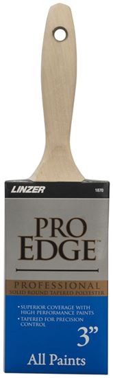 Linzer 1870-3 Paint Brush, 3 in W, Nylon/Polyester Bristle, Beavertail Handle