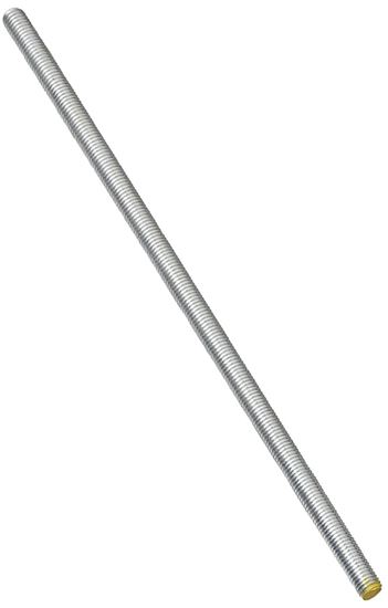 Stanley Hardware N179-333 Threaded Rod, 3/8-16 Thread, 12 in L, A Grade, Steel, Zinc, UNC Thread