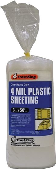 Frost King P350CW Polyethylene Sheeting, 50 ft L, 3 ft W, Clear