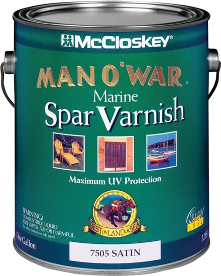 McCloskey Man O? War 80-7505 080.0007505.007 Spar Varnish, Satin, Clear, Liquid, 1 gal, Pack of 2