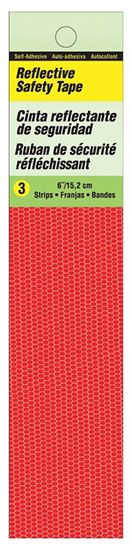 Hy-Ko TP-3R Reflective Safety Tape, 6 in L, Red, Pack of 5