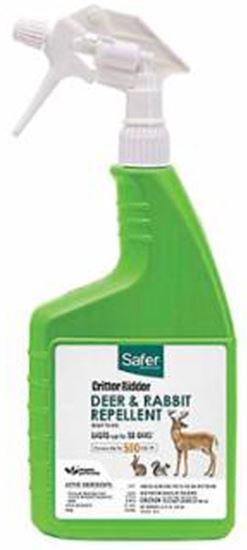 Safer Critter Ridder 5981 Deer and Rabbit Repellent, Ready-to-Use, Repels: Deer, Rabbits, Squirrels