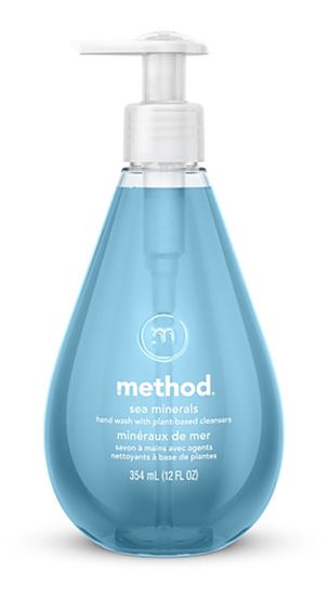 method 162 Gel Hand Wash, Gel, Light Blue, Sea Minerals, 12 oz Bottle