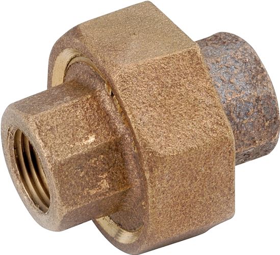 Anderson Metals 738104-02 Pipe Union, 1/8 in, FIPT, Red Brass, 200 psi Pressure