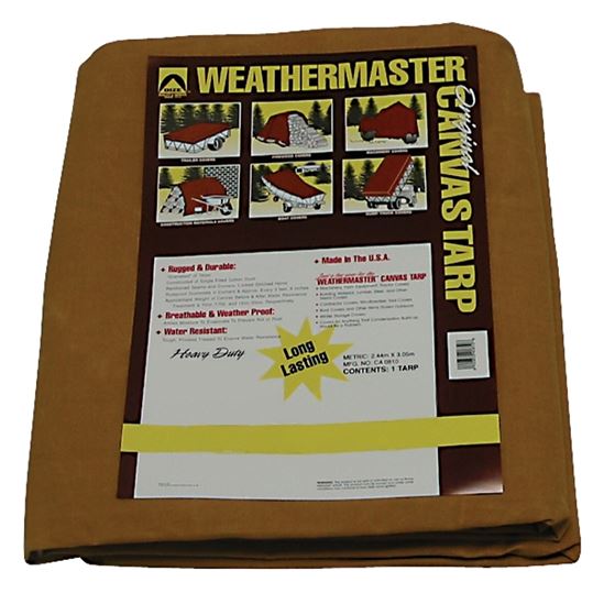 Dize Weathermaster CA0608D Tarpaulin, 8 ft L, 6 ft W, Canvas, Tan