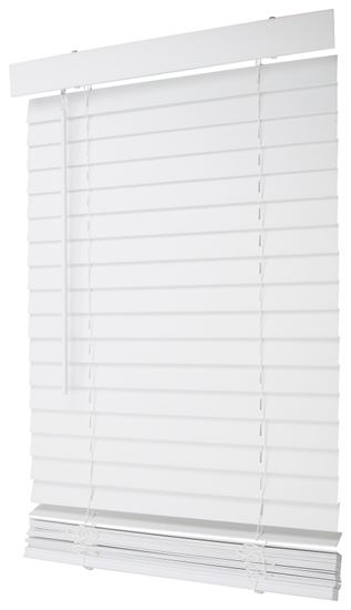 Simple Spaces FWMB-8 Blind, 64 in L, 23 in W, Faux Wood, White, Pack of 2