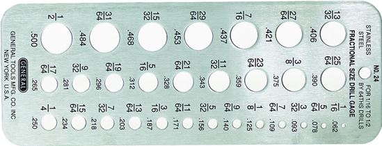 General 24 Drill Gauge, Stainless Steel