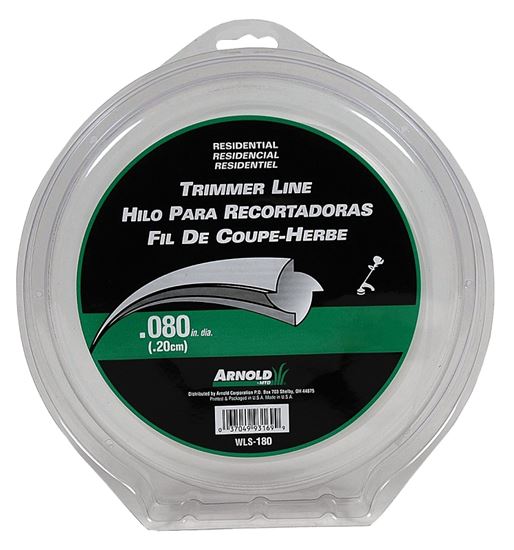 ARNOLD WLS-180 Trimmer Line, 0.080 in Dia, 300 ft L, Nylon