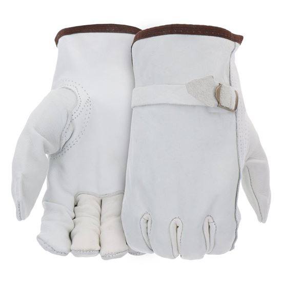 Boss B81202-L Gloves with Wrist Enclosure, L, Keystone Thumb, Slip-On Cuff, Cowhide Leather, Natural