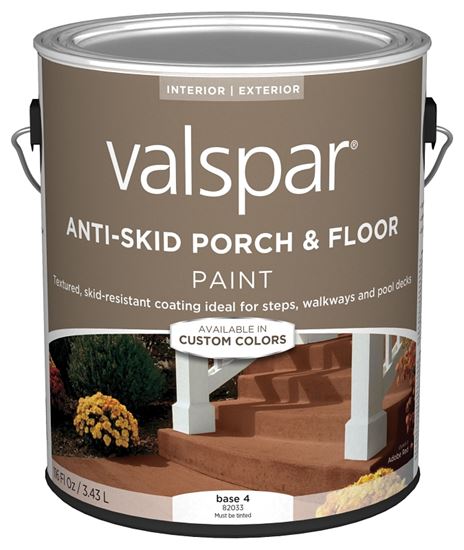 Valspar 024.0082033.007 Porch and Floor Paint, Base 4, 1 gal, 100 sq-ft/gal Coverage Area, Pack of 4