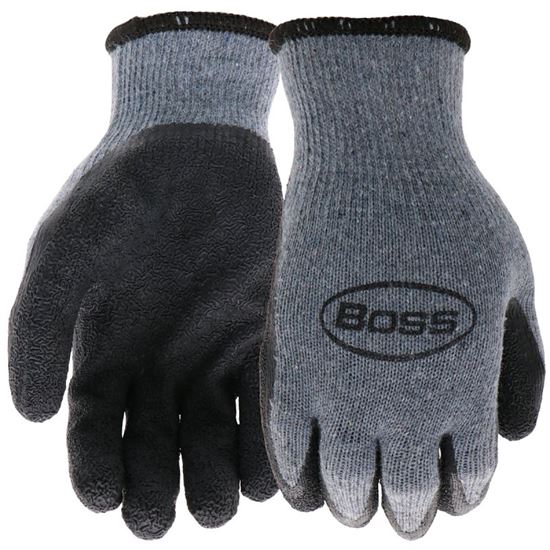 Boss 8426XL Protective Gloves, XL, Knit Wrist Cuff, Latex Coating, Blue