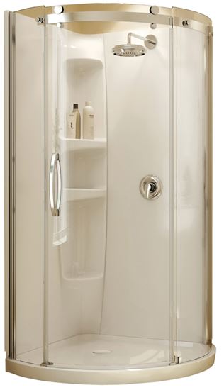 Maax 105753-000-001-00 Olympia Shower Panel, 36 in L, 36 in W, 78 in H, Acrylic, Direct-to-Stud Installation, White