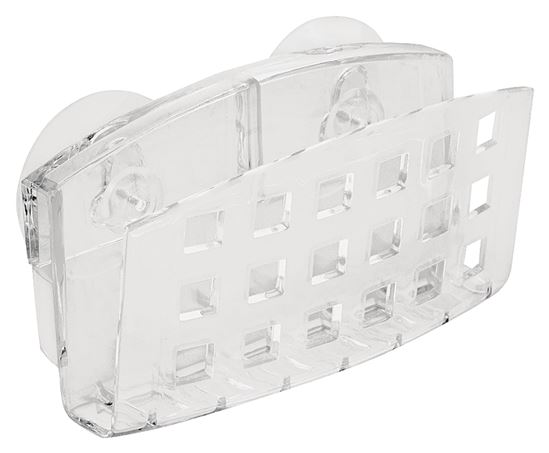 iDESIGN 25300 Sponge Holder, 1-3/4 in L, 4-1/2 in W, 2 in H, Plastic, Clear, Pack of 4