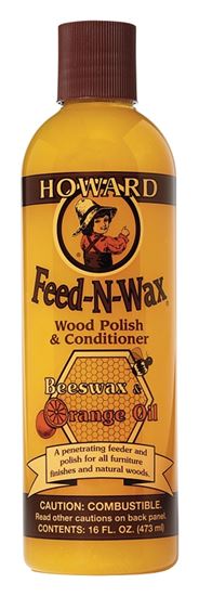 Howard FW0016 Polish and Conditioner, 16 oz, Bottle, Yellow, Solid, Orange