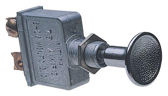 Calterm 41790 Push/Pull Switch, 75 A, 6/28 VDC, Screw Terminal, Nickel Housing Material