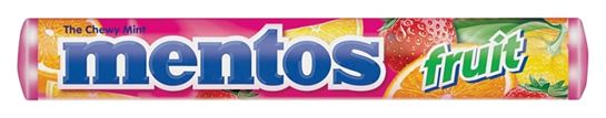 Mentos MF15 Fruit Rolls, Assorted Fruits Flavor, 1.32 oz, Pack of 15