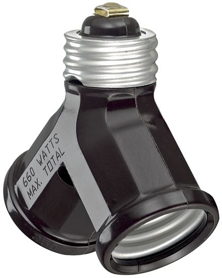 Leviton 128 Lamp Holder Adapter, 660 W, Metal, Brown