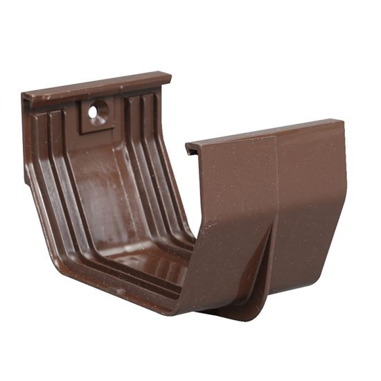 Amerimax T1505 Contemporary Gutter Connector, 5 in Gutter, Vinyl, Brown