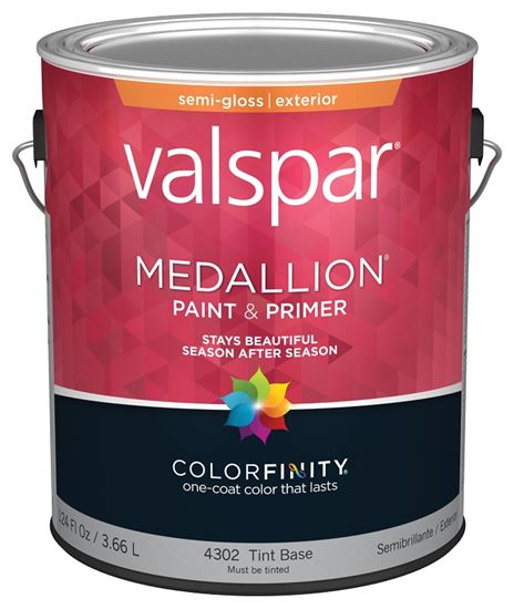 Valspar Medallion 4300 027.0004302.007 Latex Paint, Semi-Gloss, 1 gal Package, Pack of 4