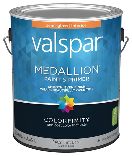 Valspar 027.0002402.007 Interior Paint, Semi-Gloss, Tint, 1 gal, Latex Base, Pack of 4