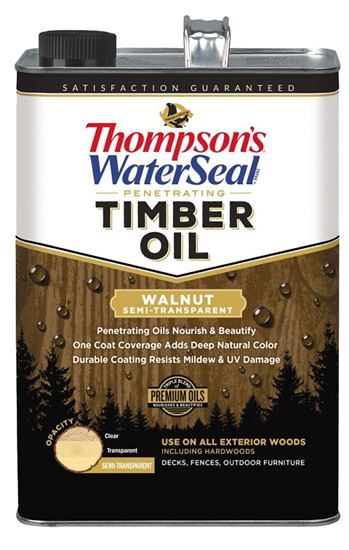 Thompson's WaterSeal TH.048841-16 Penetrating Timber Oil, Walnut, Liquid, 1 gal, Can, Pack of 4